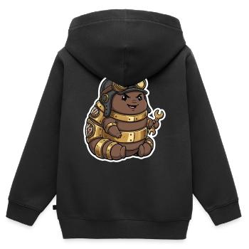 Steampunk Engineer Engineer Brass Crawler - Kids Premium Organic Zip-up Hoodie - black - Back - AI Model Kid Male (0cm)