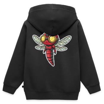 Dragonfly Steampunk Scout Rot und Gold - Kinder Premium Organic Zip Hoodie - Schwarz - Hinten - AI Model Kid Male (0cm)