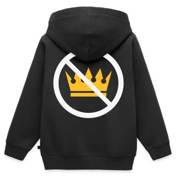 Keine Könige! (Protestschild / NEG 2C) - Kinder Premium Organic Zip Hoodie - Schwarz - Hinten - AI Model Kid Male (0cm)