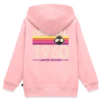 Originale limitierte Ausgabe der 1960er Jahre - Kinder Premium Organic Zip Hoodie - Rosa - Hinten - AI Model Kid Female (0cm)