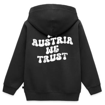 En Autriche, nous avons confiance - Sweat Premium à capuche zippé enfant bio - noir - Dos - AI Model Kid Male (0cm)