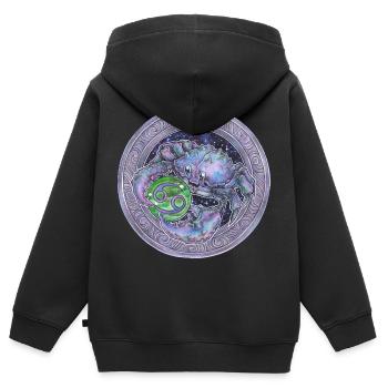 Zodiac Sign Sternzeichen Krebs Cancer Geschenk - Kinder Premium Organic Zip Hoodie - Schwarz - Hinten - AI Model Kid Male (0cm)