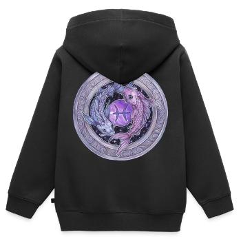 Zodiac Sign Sternzeichen Fische Pisces Geschenk - Kinder Premium Organic Zip Hoodie - Schwarz - Hinten - AI Model Kid Male (0cm)
