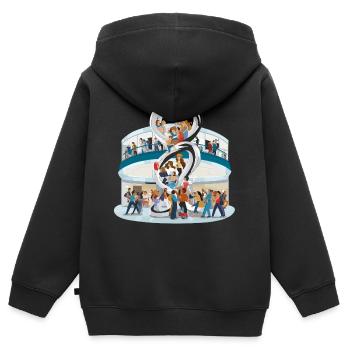 Herzensgemeinschaft Skulptur - Kinder Premium Organic Zip Hoodie - Schwarz - Hinten - AI Model Kid Male (0cm)