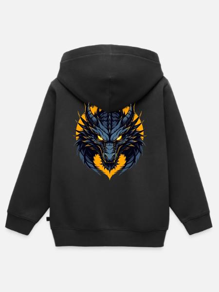 Dunkler Drache - Kinder Premium Organic Zip Hoodie - Schwarz
