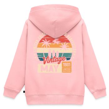 Special anniversary with this design May 1981 - Kids Premium Organic Zip-up Hoodie - rose - Back - AI Model Kid Female (0cm)