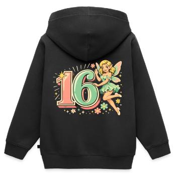 Retro Elf 16 – Vintage Advertising Print in Pastel - Kids Premium Organic Zip-up Hoodie - black - Back - AI Model Kid Male (0cm)