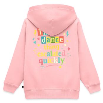 This dance quickly escalated - Kids Premium Organic Zip-up Hoodie - rose - Back - AI Model Kid Female (0cm)
