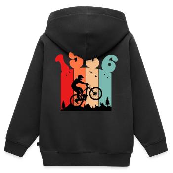 Vintage 1986 - Kinder Premium Organic Zip Hoodie - Schwarz - Hinten - AI Model Kid Male (0cm)