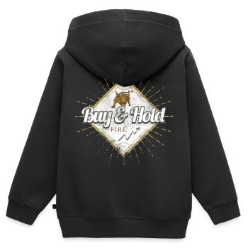 Conception d’achat et de conservation pour investisseur et trader - Sweat Premium à capuche zippé enfant bio - noir - Dos - AI Model Kid Male (0cm)