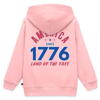 AMERIKA 1776 LAND DER FREIEN - Kinder Premium Organic Zip Hoodie - Rosa - Hinten - AI Model Kid Female (0cm)