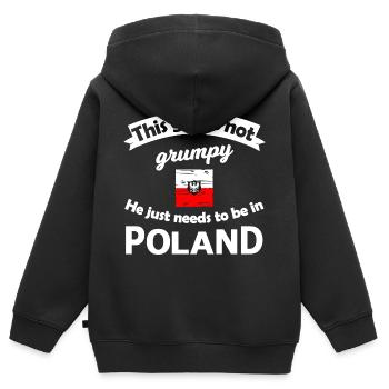 Polen Not Grumpy Tee - Sweat Premium à capuche zippé enfant bio - noir - Dos - AI Model Kid Male (0cm)