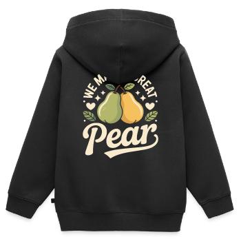 Nous faisons une excellente poire - Sweat Premium à capuche zippé enfant bio - noir - Dos - AI Model Kid Male (0cm)