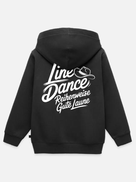 Line Dance Gute Laune - Kinder Premium Organic Zip Hoodie - Schwarz