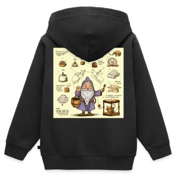 Alchemie Küchenzauberer - Kinder Premium Organic Zip Hoodie - Schwarz - Hinten - AI Model Kid Male (0cm)