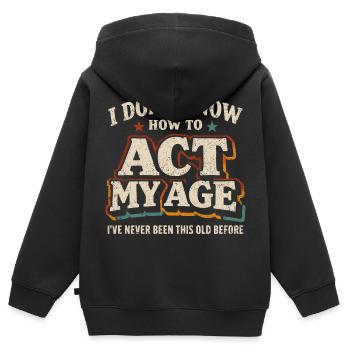 Vintage-Retro-Geburtstagshumor - Kinder Premium Organic Zip Hoodie - Schwarz - Hinten - AI Model Kid Male (0cm)