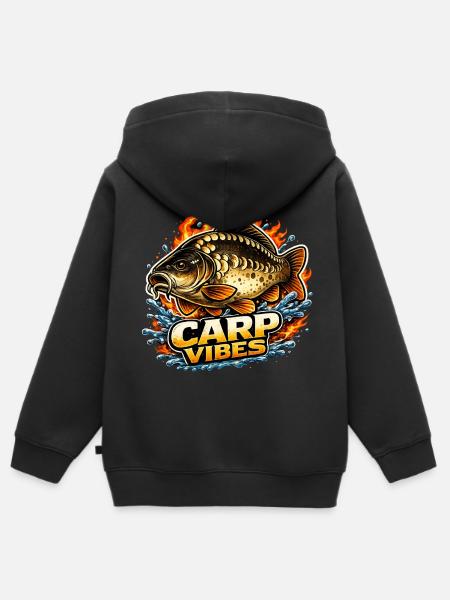 Karpfen-Vibes - Kinder Premium Organic Zip Hoodie - Schwarz
