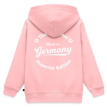 Original Germany Superior Edition - Kinder Premium Organic Zip Hoodie - Rosa - Hinten - AI Model Kid Female (0cm)