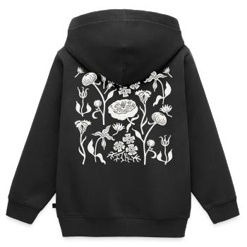 Peonies Forever L Botanical Peonies L White Ecru - Kids Premium Organic Zip-up Hoodie - black - Back - AI Model Kid Male (0cm)