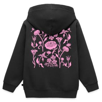 Pivoines pour toujours L Pivoines botaniques L Rose - Sweat Premium à capuche zippé enfant bio - noir - Dos - AI Model Kid Male (0cm)