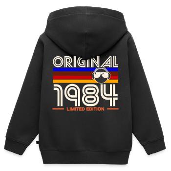 Original 1984 Edition - Kids Premium Organic Zip-up Hoodie - black - Back - AI Model Kid Male (0cm)