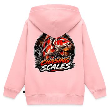 Chasing Scales Koi-Karpfen-Splash-Design - Kinder Premium Organic Zip Hoodie - Rosa - Hinten - AI Model Kid Female (0cm)