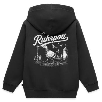 Ruhrpott - Meine Heimat - Kinder Premium Organic Zip Hoodie - Schwarz - Hinten - AI Model Kid Male (0cm)