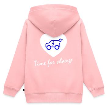 Zeit für Wandel E-Auto Herz - Kinder Premium Organic Zip Hoodie - Rosa - Hinten - AI Model Kid Female (0cm)