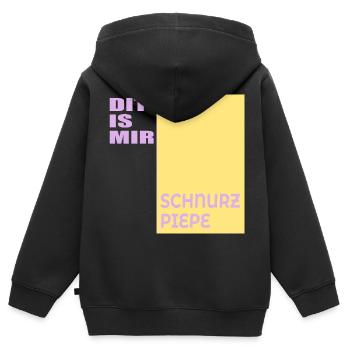Berlinerisch n’a pas d’importance, Berlin - Sweat Premium à capuche zippé enfant bio - noir - Dos - AI Model Kid Male (0cm)