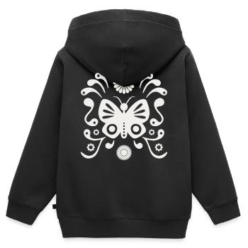 Boho Butterfly L White Cloud Dancer - Kinder Premium Organic Zip Hoodie - Schwarz - Hinten - AI Model Kid Male (0cm)