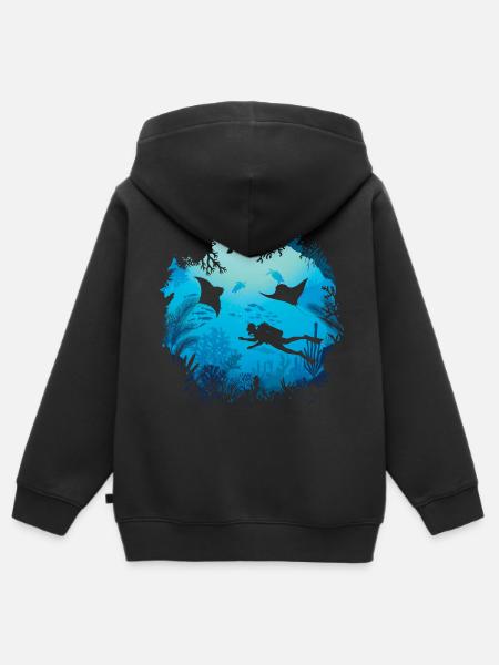 Ozeantauchen - Kinder Premium Organic Zip Hoodie - Schwarz
