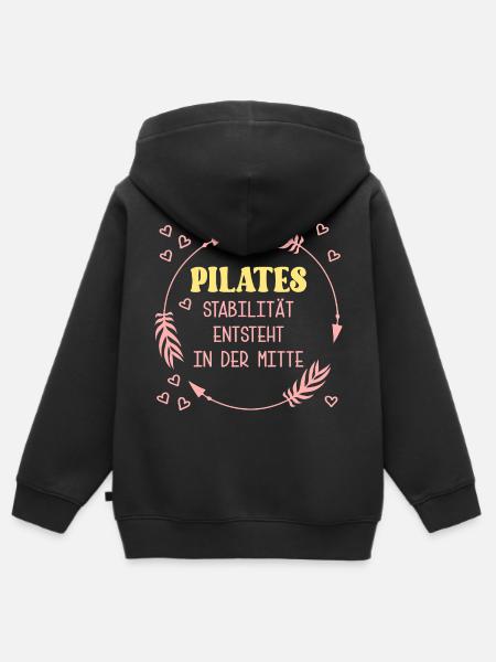Pilates Stabilität Mitte - Kinder Premium Organic Zip Hoodie - Schwarz