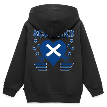 Scotland Heart - Sweat Premium à capuche zippé enfant bio - noir - Dos - AI Model Kid Male (0cm)