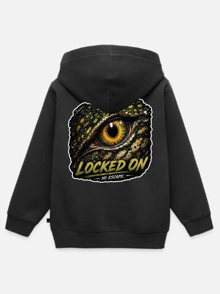 Hechtangeln auf T-Shirt - Kinder Premium Organic Zip Hoodie - Schwarz