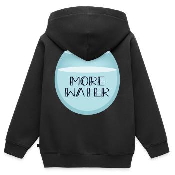 Plus d’eau - Sweat Premium à capuche zippé enfant bio - noir - Dos - AI Model Kid Male (0cm)