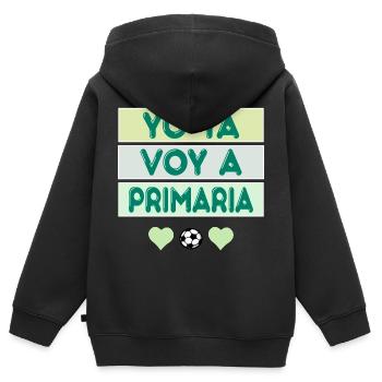 Élève de l’école primaire - Sweat Premium à capuche zippé enfant bio - noir - Dos - AI Model Kid Male (0cm)