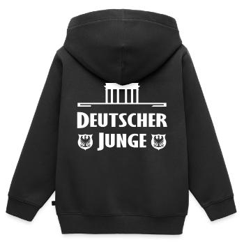 Historische Berliner Silhouette - Kinder Premium Organic Zip Hoodie - Schwarz - Hinten - AI Model Kid Male (0cm)