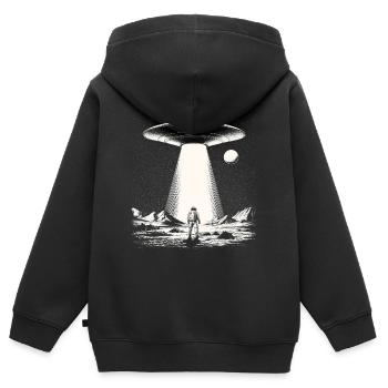 Atterrissage d’OVNI à Mondsee - Sweat Premium à capuche zippé enfant bio - noir - Dos - AI Model Kid Male (0cm)