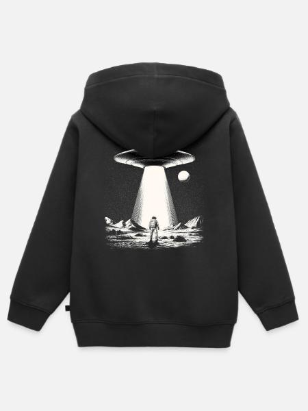 Lądowanie UFO w Mondsee - Bluza Premium z kapturem na zamek dziecięca bio - czarny