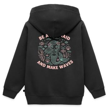 Sois une sirène et fais des vagues – süße Meerjungfrau - Sweat Premium à capuche zippé enfant bio - noir - Dos - AI Model Kid Male (0cm)
