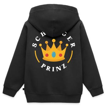 Schlager Prinz Krone Party Festival Konzert Outfit - Kinder Premium Organic Zip Hoodie - Schwarz - Hinten - AI Model Kid Male (0cm)