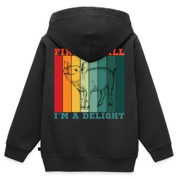 Zunächst einmal bin ich eine Freude - Kinder Premium Organic Zip Hoodie - Schwarz - Hinten - AI Model Kid Male (0cm)