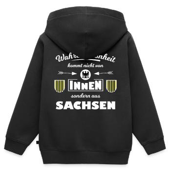 Wahre Schönheit aus Sachsen - Kinder Premium Organic Zip Hoodie - Schwarz - Hinten - AI Model Kid Male (0cm)