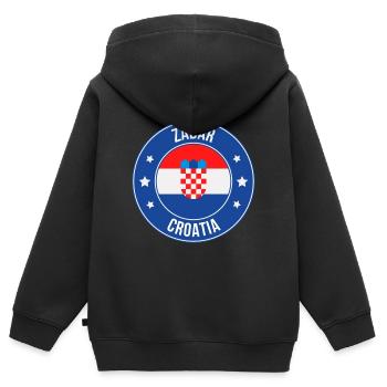 Cercle de blason de Zadar Croatia - Sweat Premium à capuche zippé enfant bio - noir - Dos - AI Model Kid Male (0cm)