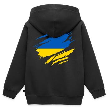 Ukrainesche ukrainische Flagge - Kinder Premium Organic Zip Hoodie - Schwarz - Hinten - AI Model Kid Male (0cm)