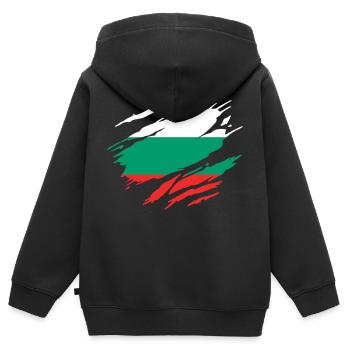 Bulgarie Drapeau Bulgare - Sweat Premium à capuche zippé enfant bio - noir - Dos - AI Model Kid Male (0cm)