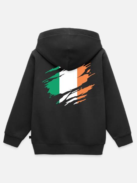Irland-Irische Flagge - Kinder Premium Organic Zip Hoodie - Schwarz