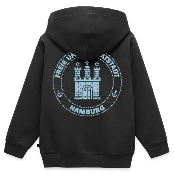 Hamburg Wappen – Freie Und Heimatstadt (Sky Blue) - Kinder Premium Organic Zip Hoodie - Schwarz - Hinten - AI Model Kid Male (0cm)
