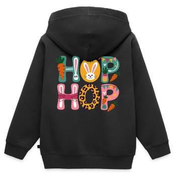 Hip Hop Easter Day - Kinder Premium Organic Zip Hoodie - Schwarz - Hinten - AI Model Kid Male (0cm)