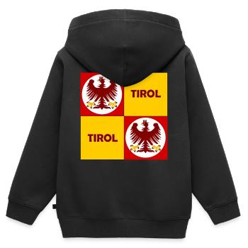Tirol Quadrat Emblem Muster - Kinder Premium Organic Zip Hoodie - Schwarz - Hinten - AI Model Kid Male (0cm)